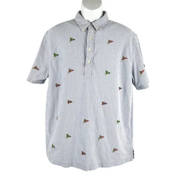 Ralph Lauren Polo Shirt XL Short Sleeve Nautical Flag Embroidered Knit TP-3733 - Picture 1 of 8